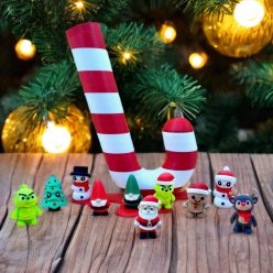 Cukorka Tároló M + 15 db Mini Karácsonyi Figura