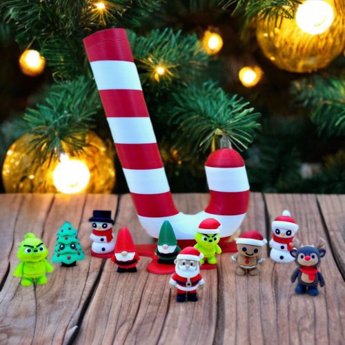 Cukorka Tároló M + 15 db Mini Karácsonyi Figura